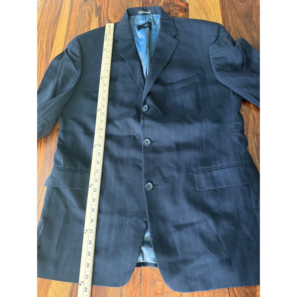 Kenneth Cole Reaction Mens Black Pinstripe 3-Button Blazer Sport Coat Jacket - Picture 5 of 11